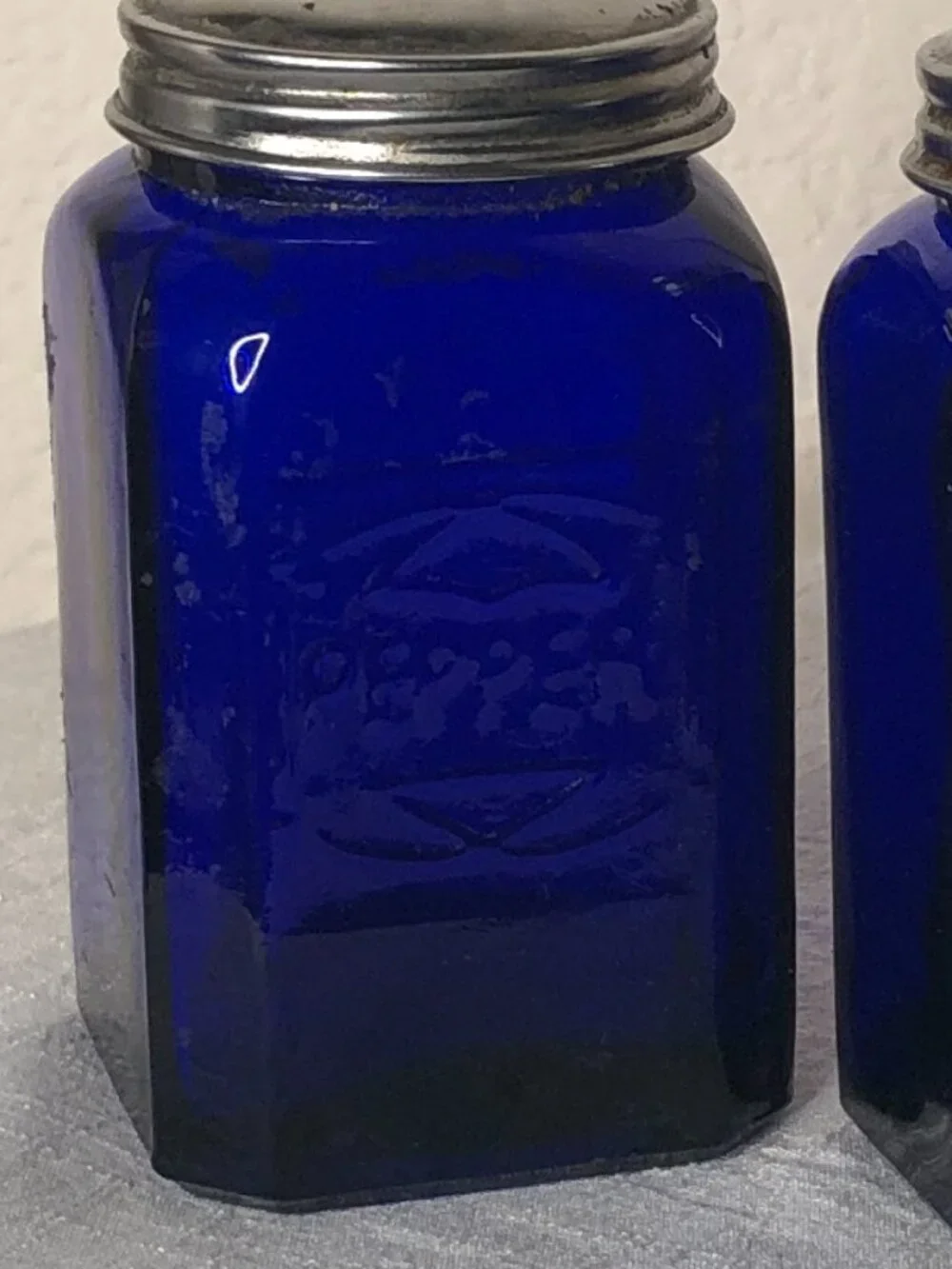 Lovely, Vintage Cobalt Blue Salt & Pepper Shakers- Crownford Glassware